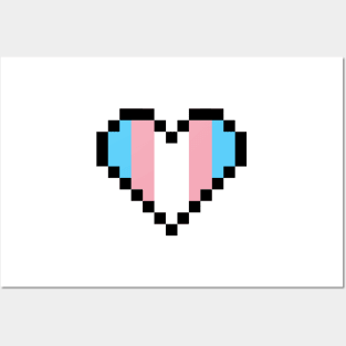Transgender Pride Pixel Art Heart Posters and Art